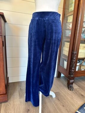 Tommy Bahama Navy Velour Wide-Leg Pants (xs)